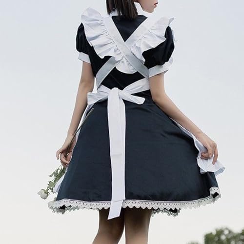 White Maid Apron for Women Cotton Waist Half Maid Costume Victorian Retro Ruffled Kitchen Cute Vintage Party Cosplay - Image 7