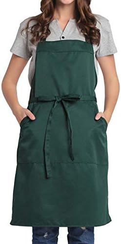 BIGHAS Adjustable Bib Apron with Long Ties for Women Men 18 Colors Chef Kitchen Cooking by BIGHAS
