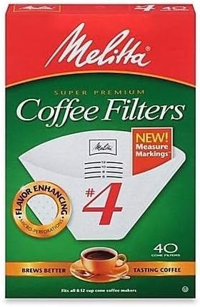 No. 4 Cone Coffee Filter in White (40 Count)