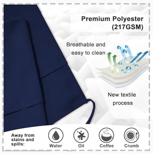 PLOYMONO 3P Navy Blue Server Apron with 3 Pocket,Short Waist Waitress Apron | Polyester Short Waiter Apron with 3 Deep Pockets, Great for Restaurant Servers, Bartenders, Hosts, Baristas - Image 3