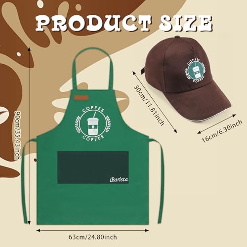 Zoooyawn Barista Halloween Costume for Adult Coffee Costume Apron and Hat for Halloween Kitchen Cooking - Image 2