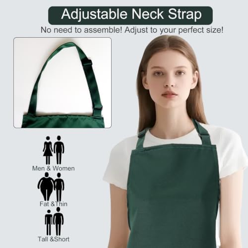 Kitchen Bib Chef Apron for Women Men with Pockets | Waterproof, Large Pockets, Adjustable Neck Strap, For Cooking, Painting, Pottery, Ceramics - Image 6