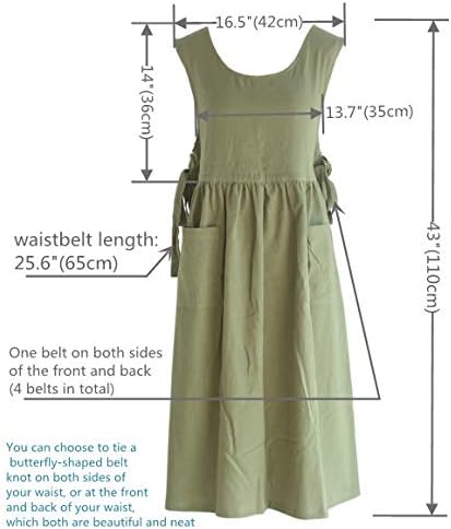 Premium Plus Size Apron Adjustable Waistline Bib Apron,Soft Cotton Blend Apron with Pockets (Light Green) - Image 7
