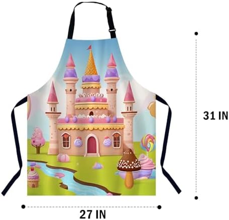 Candy city with cake castle Chefs Apron, Cooking and Baking Apron for Men and Women, Kitchen Apron, Butchers Apron, BBQ & Catering Bibs - Image 2
