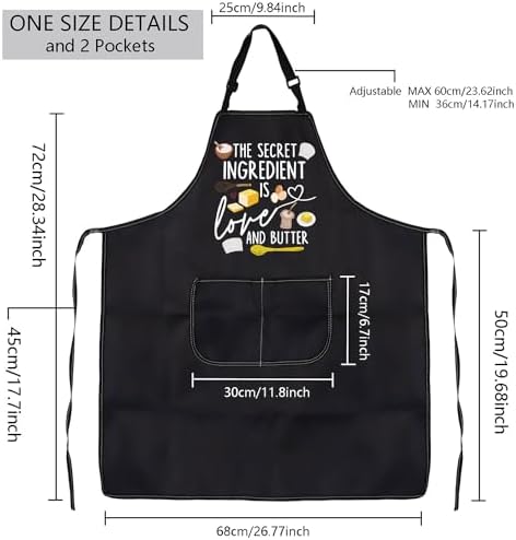 MBMSO Baking Apron the Secret Ingredient is Always Love Apron Baker Gifts Baking Cooking Gifts for Bake Lover Kitchen Apron - Image 2