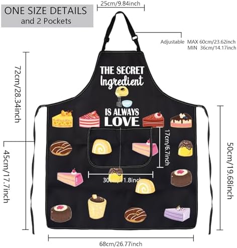 MBMSO Baking Apron the Secret Ingredient is Always Love Apron Baker Gifts Baking Cooking Gifts for Bake Lover Kitchen Apron - Image 2