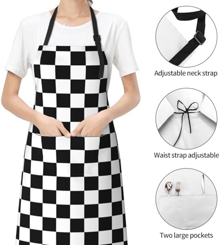 Apron Strong people waterproof work apron for kitchen cooking BBQ party perfect holiday gift with 2 Pockets - Image 6
