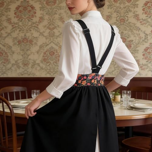 Uaussi Cotton Linen Apron Cross Back Work Apron for Women with Pockets Pinafore Dress X Cross Halter Apron for Chef Gardening - Image 5