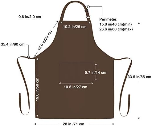 Jubatus 2 Pack Bib Aprons with 2 Pockets Cooking Chef Kitchen Apron for Women Men, Brown - Image 7