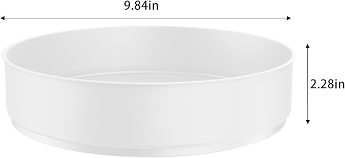 VAEHOLD Lazy Susan Turntable Spice Rack Organizer for Kitchen Cabinet, Storage Tray for Fruit, Snacks, Salad - Organizer for Cupboard, Pantry, Bathroom, Table, Cosmetic (White, 9 4/5'') - Image 3