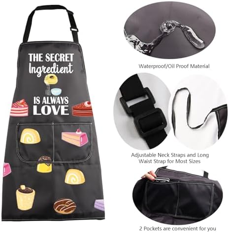 MBMSO Baking Apron the Secret Ingredient is Always Love Apron Baker Gifts Baking Cooking Gifts for Bake Lover Kitchen Apron - Image 5