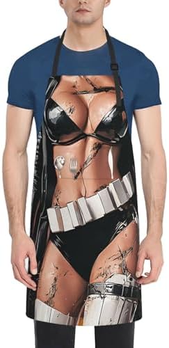 Apron Strong people waterproof work apron for kitchen cooking BBQ party perfect holiday gift with 2 Pockets - Image 2