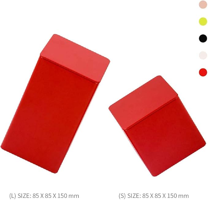 Colorful Square Tin Can Empty Cube Steel Box Storage Container for Treats, Gifts, Favors, Loose Tea, Coffee and Crafts, Mini Portable Small Storage Kit (Red, 2-Small)