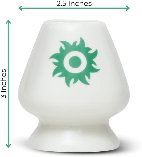 Tenzo Premium White Porcelain Matcha Green Tea Whisk Stand for Making Cafe Quality Matcha Beverages at Home | Food Grade