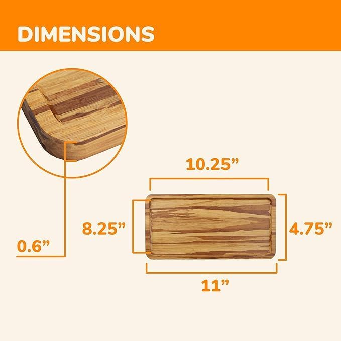 Bamboo Serving Tray - 11" x 5.5" x 0.6" - Tiger Stripe - 30 Trays