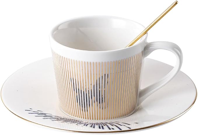Mirror Cups and Saucers, Mirror Reflection coffee mug, Reflection Coffee Cup, Tea Cups and Saucers Sets for Women Wedding Party Afternoon Tea （Butterfly）