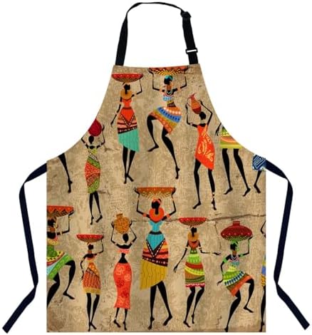 African Woman Dancer Waterproof Apron Kitchen Chef Aprons Bibs for Grooming Cooking Baking Painting Gardening by Unknown