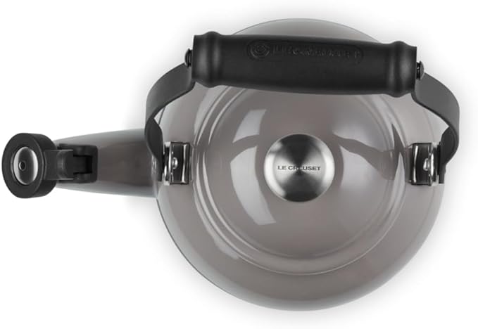 Le Creuset Enamel On Steel Demi Tea Kettle with Metal Finishes, 1.25 qt., Oyster