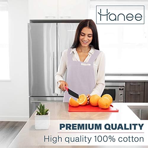 HANEE Cotton Aprons for Women and Men | Cross-Back Apron with Pockets - Image 2