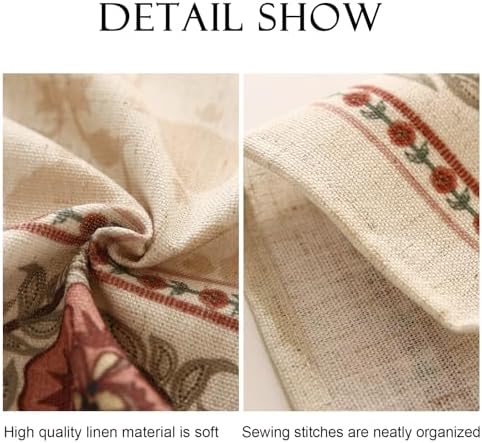 patdrea Blue Floral Linen Apron with Pocket,French Kitchen Garden Chef BBQ Aprons for Women and Men,Crisscross Back Straps - Image 4