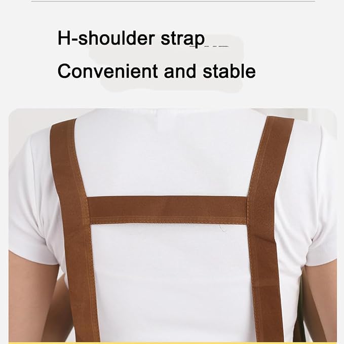 Waterproof Apron Large Pocket PU Material Waterproof Oil-proof Dust-proof Apron Black and Red - Image 7