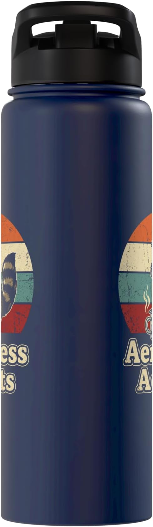 Retro Raccoon Coffee Lover Shirts AeroPress Addicts Stainless Steel Insulated Water Bottle