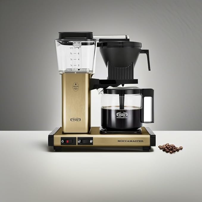 Technivorm Moccamaster 53936 KBGV 10-Cup Coffee Maker Brushed Gold, 40 Ounce, 1.25l