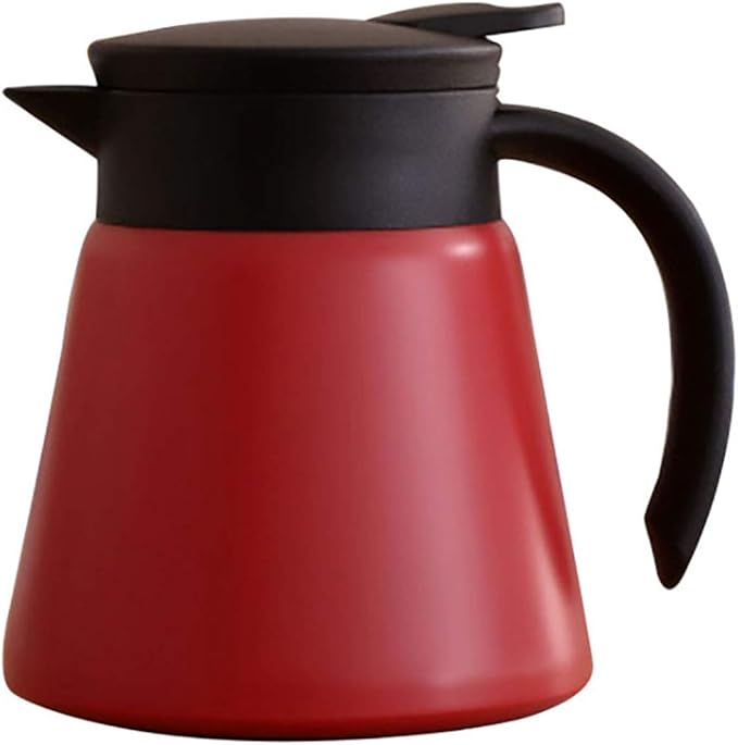 Thermal Coffee Carafe Tea Pot 20 Oz Stainless Steel Insulation Pot Double Wall Vacuum Insulated Coffee Water & Beverage Dispenser (Red)