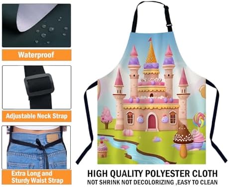 Candy city with cake castle Chefs Apron, Cooking and Baking Apron for Men and Women, Kitchen Apron, Butchers Apron, BBQ & Catering Bibs - Image 3