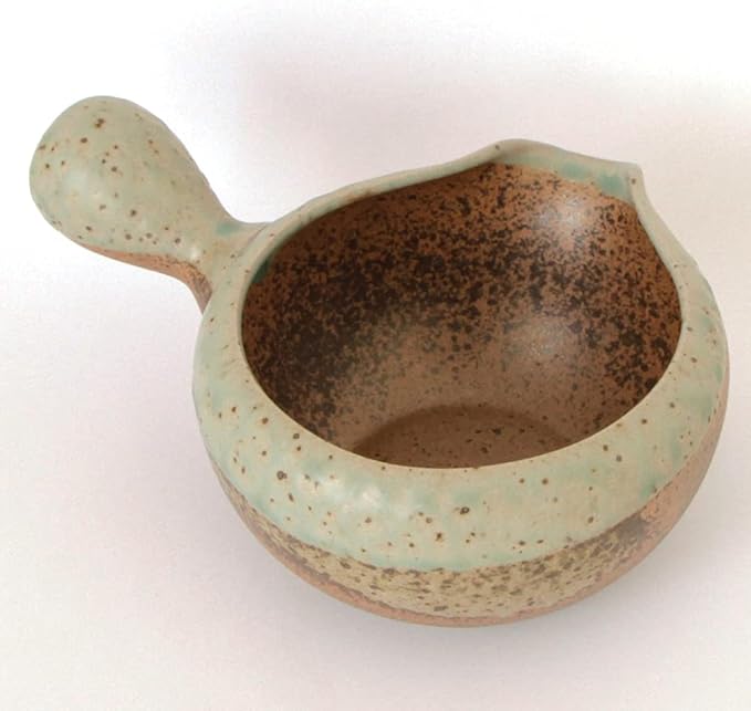 KIMIKURA Matcha bowl with spout and handle/Yuzamashi water cooler for green tea -Tokoname yaki | Japanese Tea