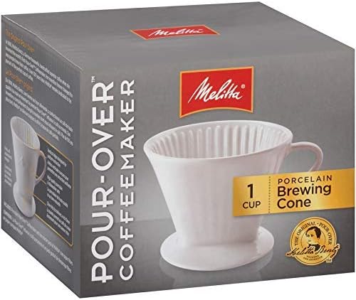 Melitta no 2 Porcelain Single Cup Pour-Over Coffee Brewer, White