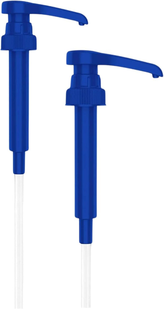Syrup Pump Compatible with Torani, Davinci and Skinny (Set of 2) - fits Bottles (25.4 oz-750ml) (Blue) by PERMINKS