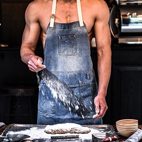 Jeanerlor European Cowboy Heavy Duty Denim Work Apron with Tool Pockets - Image 4