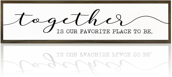 WKYAER Family Wall Signs Decor Together is Our Favorite Place to Be Inspirational Quotes Wall Plaque Rustic Farmhouse Motivational Decoration for Living Room Bedroom Entryway Office Home Decor by WKYAER