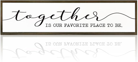 WKYAER Family Wall Signs Decor Together is Our Favorite Place to Be Inspirational Quotes Wall Plaque Rustic Farmhouse Motivational Decoration for Living Room Bedroom Entryway Office Home Decor by WKYAER