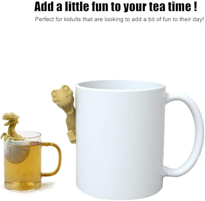Tea Infuser,Dinosaur & eggshell Filter Diffuser Loose Tea Silicone Strainer for Different Mugs and Leaves