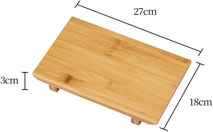 Bamboo Sushi Plate Japanese Style Sushi Serving Tray, Wooden Sushi Board & Sashimi Platter – Natural Eco-Friendly Bamboo Tableware for Sushi Rolls, Nigiri & Appetizers (10.63" × 7.09", Count, 10)