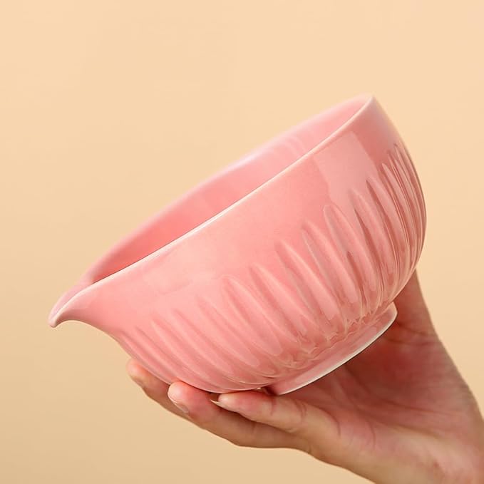 Matcha Bowl 2-Piece Traditional Ceramic Tea Bowls Matcha bowl with spout Classic Design Suitable for Daily Use & Tea Ceremony