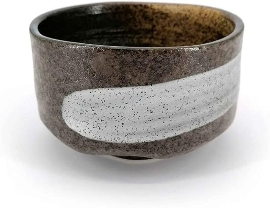 JapanBargain, Japanese Porcelain Matcha Bowl Chawan – 5" Handcrafted Green Tea Ceremony Bowl – Made in Japan by Artisan – 18 fl.oz, Rustic Zen Style, Microwave & Dishwasher Safe