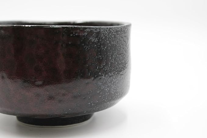 Japanese Traditional Handcrafted Matcha Chawan Tea Bowl Cup Ceremony Tableware Pottery (Kurosuna Benikeshou)