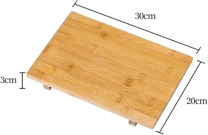 Bamboo Sushi Plate Japanese Style Sushi Serving Tray, Wooden Sushi Board & Sashimi Platter – Natural Eco-Friendly Bamboo Tableware for Sushi Rolls, Nigiri & Appetizers (11.81" × 7.87", Count, 10)