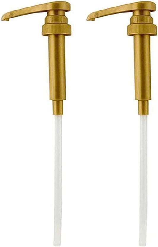 Syrup Pump Compatible with Torani, DaVinci and Skinny (Set of 2) - fits bottles (25.4 oz-750ml) (Gold) by PERMINKS
