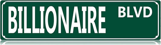 Billionaire BLVD Metal Street Tin Sign Funny Vintage Slim Tin Signs 16 x 4 Inch Wall Art Decor Iron Poster for Home Farmhouse Bar Cafe Garage Indoor Outdoor Gift by Unknown