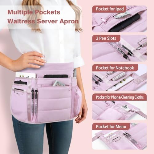 Waitress Server Apron with Multiple Pockets - Image 2