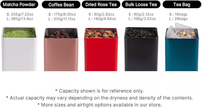Colorful Square Tin Can Empty Cube Steel Box Storage Container for Treats, Gifts, Favors, Loose Tea, Coffee and Crafts, Mini Portable Small Storage Kit (Black, 1-Small 1-Large)