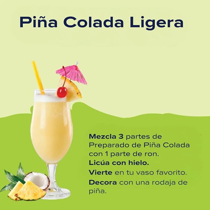 Jordan's Skinny Mixes Pina Colada Mix, Flavored Cocktail Mixer for Drinks, Tropical Drink Flavoring for Cocktails & Mocktails, Low Calorie, Gluten Free, Keto Friendly, 32 Fl Oz, 1 Pack
