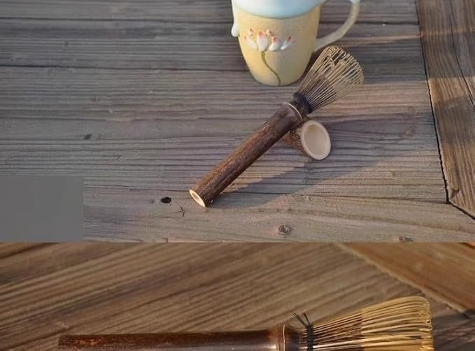 Matcha Whisk Set,Long Handle Bamboo Matcha Whisk,Traditional Natural Bamboo Chasen Matcha Green Tea Whisk Long Handle Powder Brush Tool(purple)