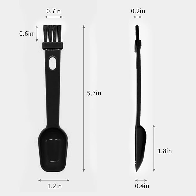 Coffee Spoon with Espresso Grinder Brush 4 PCS 2 in 1 Brush for Cleaning Espresso Machines & Scooping Tea Powder, Coffee Tool for Barista Home Kitchen Café (2 PCS White, 2 PCS Black) - Image 6