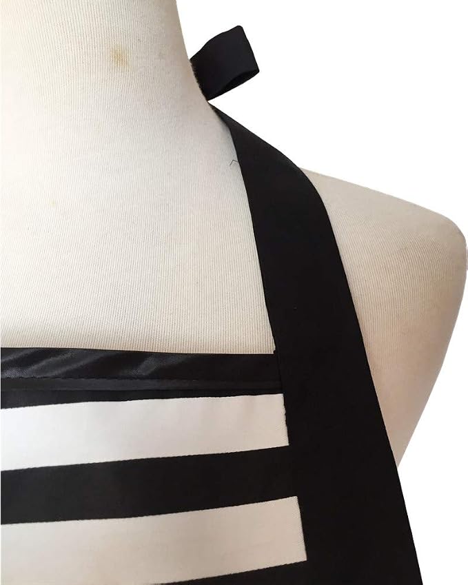 Hyzrz Lovely Handmade Cotton Retro Aprons for Women Girls Cake Kitchen Cook Apron for Mother's Gift (Black) - Image 6