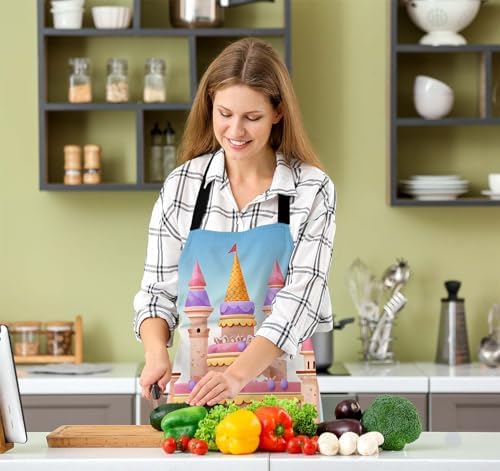 Candy city with cake castle Chefs Apron, Cooking and Baking Apron for Men and Women, Kitchen Apron, Butchers Apron, BBQ & Catering Bibs - Image 5